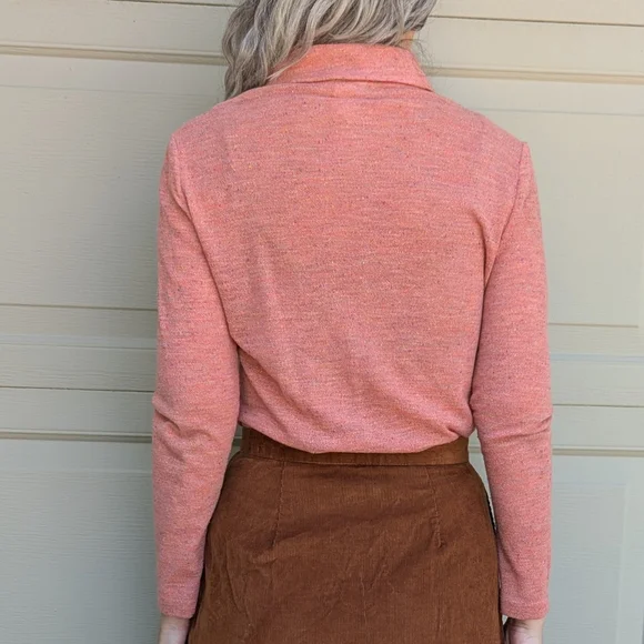 SPECKLE SALMON 1970's vintage button front shirt M - Picture 5 of 8